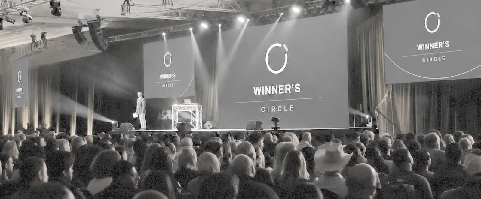 A presentation evening, the Circle mark on every screen